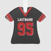 サッカージャージー赤と黒のユニフォームと番号 オーナメント (裏面)