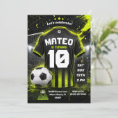サッカージャージ誕生日招待状テンプレート 招待状 (スタンド正面)