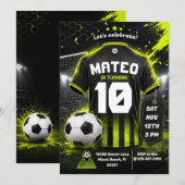 サッカージャージ誕生日招待状テンプレート 招待状 (正面/裏面)