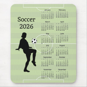 サッカースケジュール 2026年 カレンダー マウスパッド