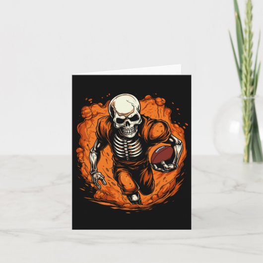 サッカースケルトンサッカー選手ハロウィン不気味 カード (正面)