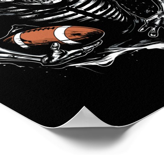 サッカースケルトンサッカー選手ハロウィン不気味 ポスター (角)