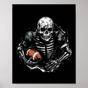 サッカースケルトンサッカー選手ハロウィン不気味 ポスター