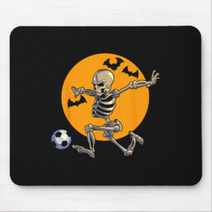 サッカースケルトンハロウィーン男少年サッカー選手H マウスパッド