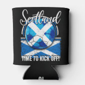サッカースコットランド国旗、レトロブルー旗サッカー 缶クーラー (裏面)