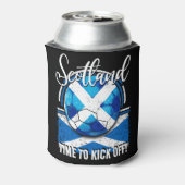 サッカースコットランド国旗、レトロブルー旗サッカー 缶クーラー (缶裏面)