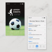 サッカースタイリッシュコーチユニークサッカーインストラクター 名刺 (正面/裏面)