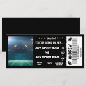 サッカースタジアムでのサプライズ ギフト チケット 招待状 (正面/裏面)