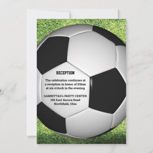 サッカースタジアムアットナイトバー（ユダヤ教の）バル・ミツバー招待状 招待状 (裏面)