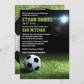 サッカースタジアムアットナイトバー(ユダヤ教の)バル・ミツバー招待状 招待状 (正面/裏面)