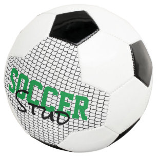 サッカースタッドスポーツボールネット白黒グリーンおもしろい サッカーボール