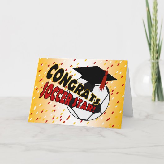 サッカースターの卒業祝い カード (正面)