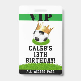 サッカースターキングの誕生日パーティーVIPパスバッジ バッジ