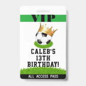 サッカースターキング誕生日パーティーVIPパスバッジ バッジ (裏面)