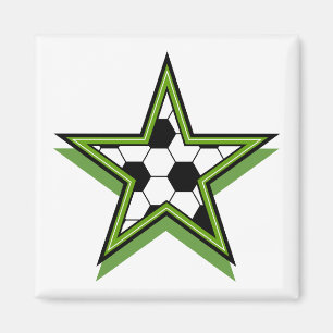 サッカースターグリーン マグネット