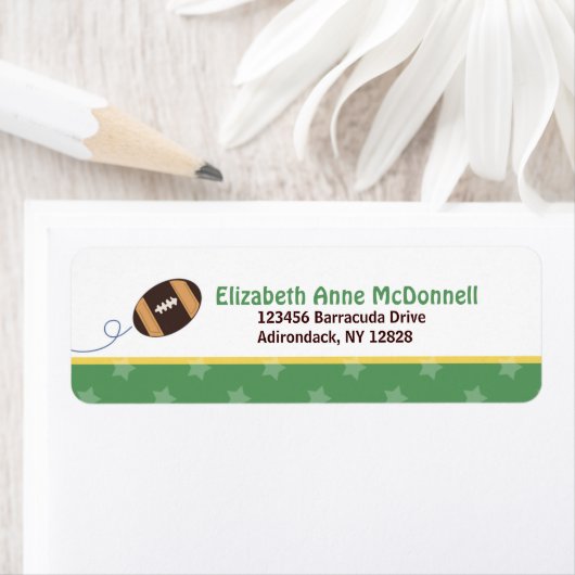 サッカースタースポーツテーマカスタム住所 シール (インサイチュ)