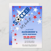 サッカースター誕生日パーティーのお知らせ 案内状 (正面/裏面)