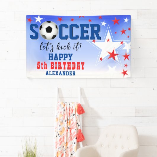 サッカースター誕生日パーティーのお知らせ 横断幕 (インサイチュ)