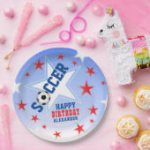 サッカースター誕生日パーティー ペーパープレート (パーティー)