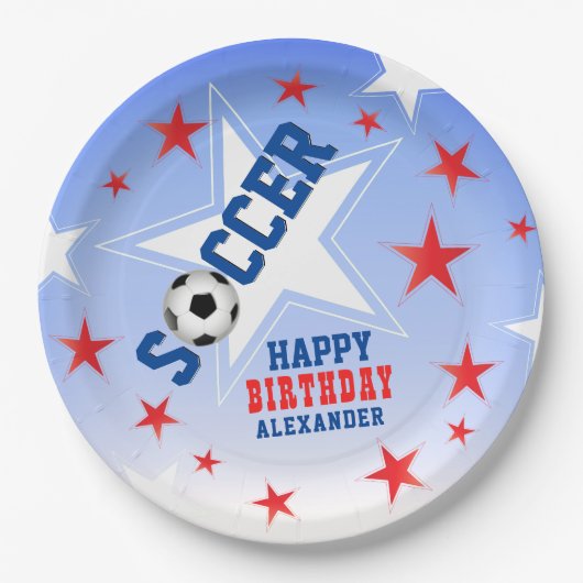 サッカースター誕生日パーティー ペーパープレート (正面)