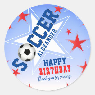 サッカースター誕生日パーティー ラウンドシール