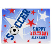 サッカースター誕生日パーティー ラージペーパーバッグ (正面)