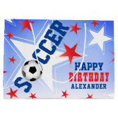 サッカースター誕生日パーティー ラージペーパーバッグ (裏面)