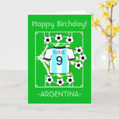 サッカースター (ライトブルー＆ホワイトのストライプ) カード (黄色い花)