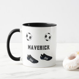 サッカースター+名前テキスト マグカップ