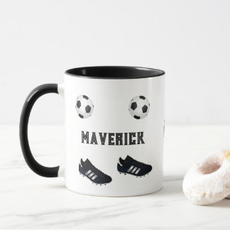 サッカースター+名前テキスト マグカップ