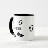 サッカースター+名前テキスト マグカップ (正面左)