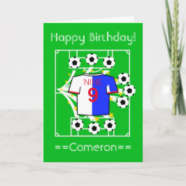 サッカースター(青と白のハーフ)カード カード