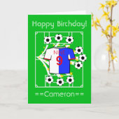 サッカースター(青と白のハーフ)カード カード (黄色い花)
