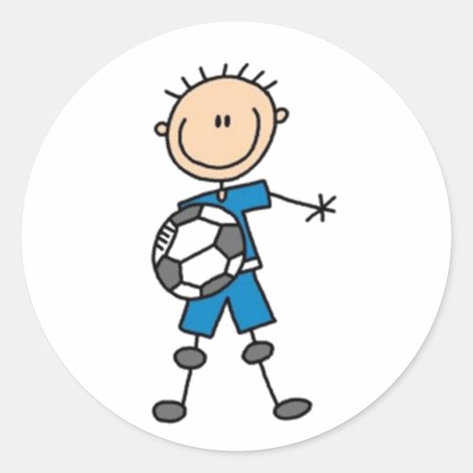 サッカースティックフィギュア ラウンドシール (正面)