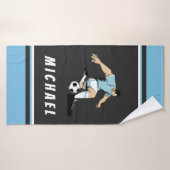 サッカーストライプの選手パーソナライズされたモダントレンディー。 バスタオル (バスタオル)