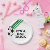 サッカーストライプグリーンハットトリック3歳の誕生日 ペーパープレート (パーティー)