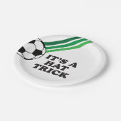 サッカーストライプグリーンハットトリック3歳の誕生日 ペーパープレート (アングル)