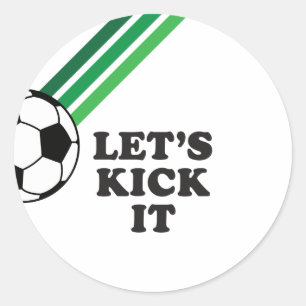 サッカーストライプグリーン誕生日 ラウンドシール