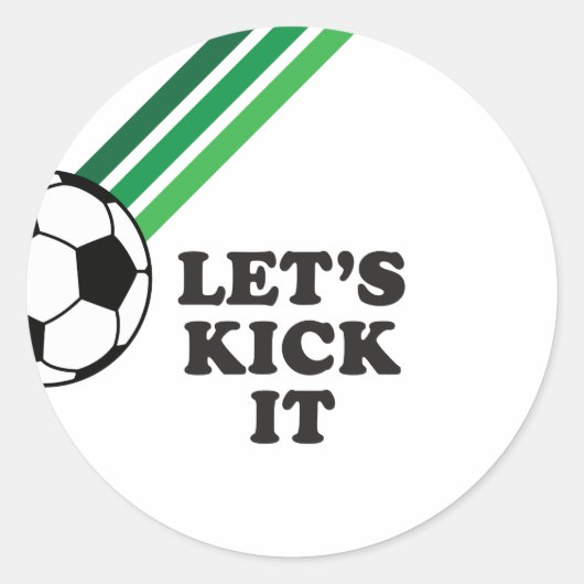 サッカーストライプグリーン誕生日 ラウンドシール (正面)