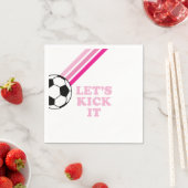 サッカーストライプピンクの誕生日 スタンダードカクテルナプキン (インサイチュ)