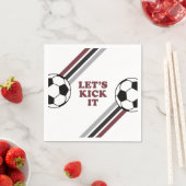 サッカーストライプマルーンの誕生日 スタンダードカクテルナプキン (インサイチュ)