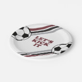 サッカーストライプマルーンの誕生日 ペーパープレート (アングル)