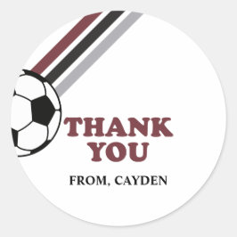 サッカーストライプマルーンの誕生日 ラウンドシール