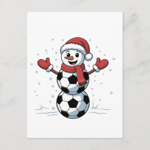 サッカースノーマンクリスマスサンタ野球スポーツ シーズンポストカード