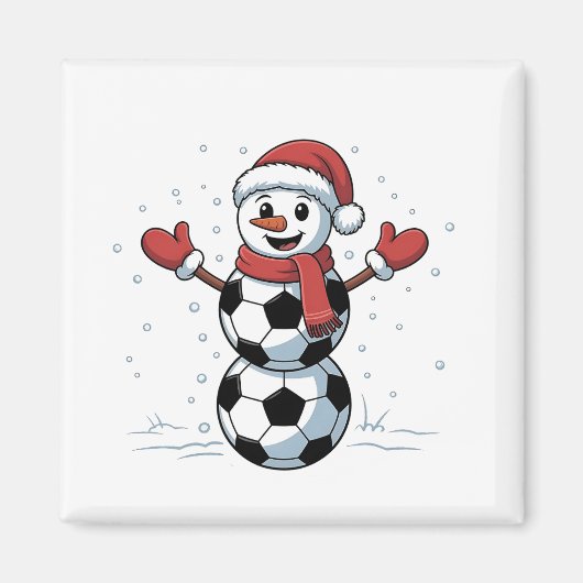 サッカースノーマンクリスマスサンタ野球スポーツ マグネット (正面)