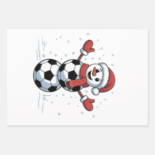 サッカースノーマンクリスマスサンタ野球スポーツ ラッピングペーパーシート