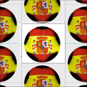 サッカースペインのボールを旗で飾る ファブリック (タイル)