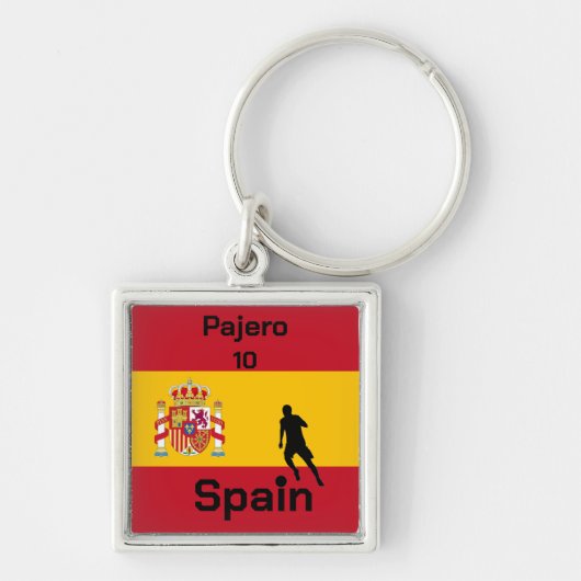 サッカースペインの、カスタマイズ可能 キーホルダー (正面)