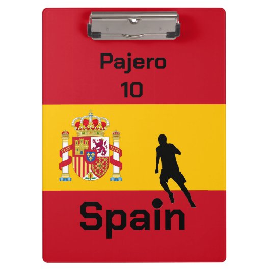 サッカースペインの、カスタマイズ可能 クリップボード (正面)