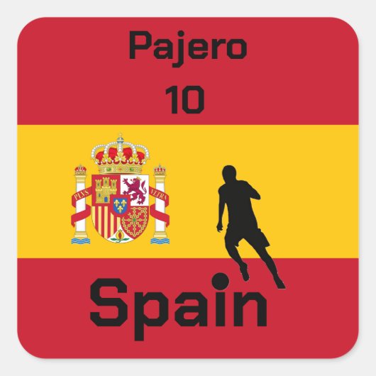 サッカースペインの、カスタマイズ可能 スクエアシール (正面)